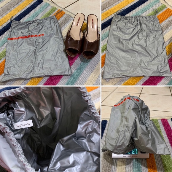 PRADA Brown Leather Logo Cork Platform Open-Toe Wedge Sandals - Picture 14 of 16